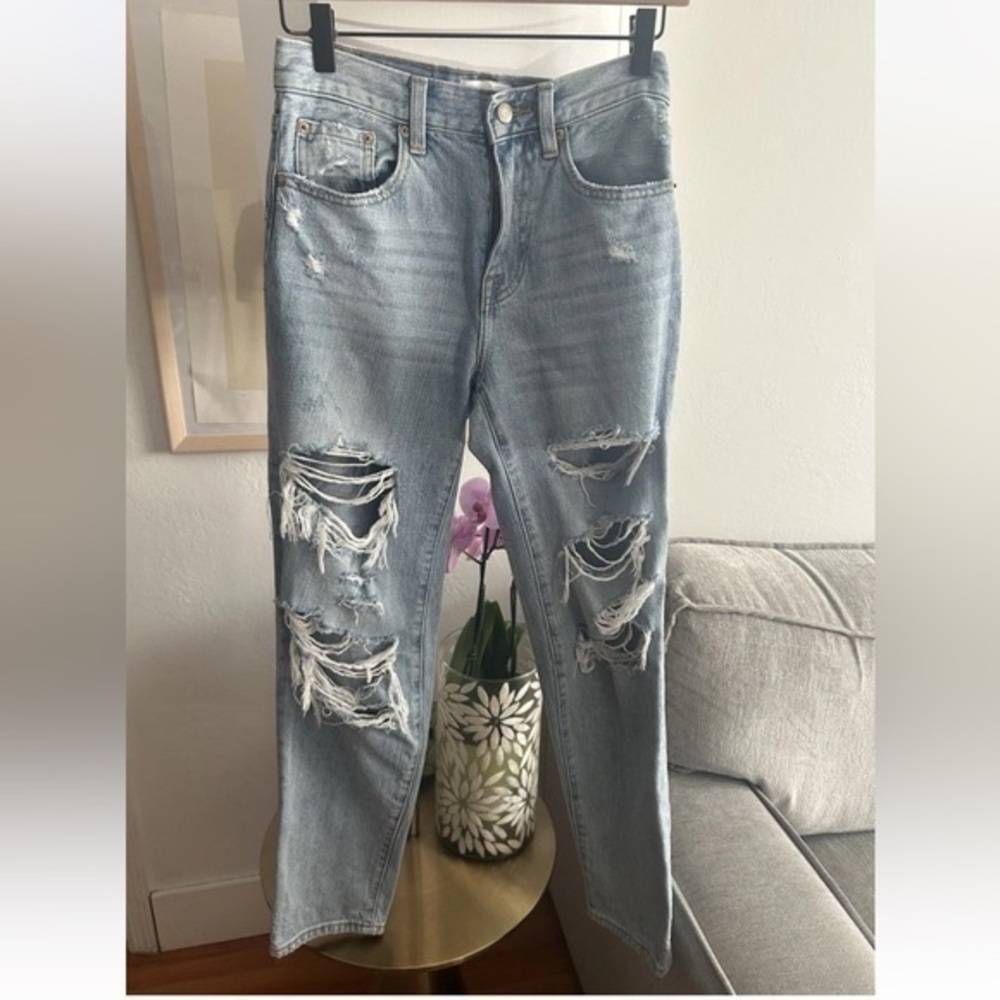 Pistola Blue Light Distressed  Boho Streetwear Festival High waist Jeans…